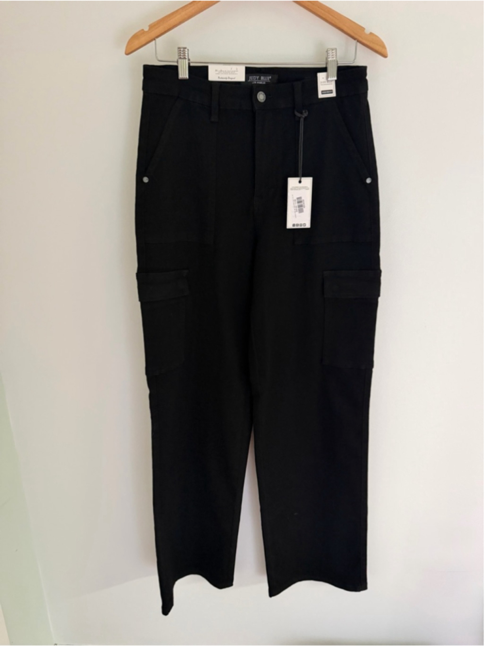 Judy Blue Black Cargo Wide Leg Jeans Size 11/30 NWT High Rise
